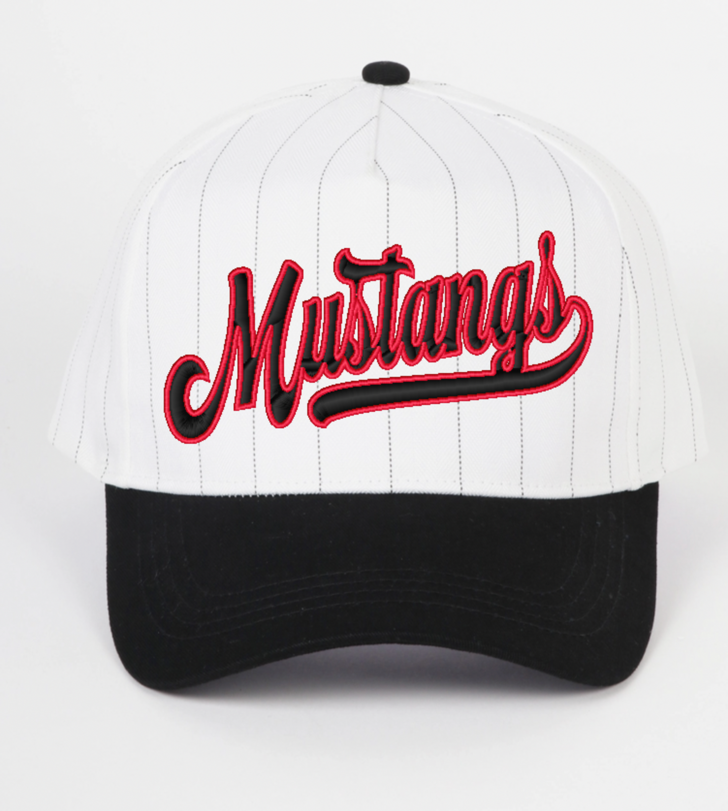 Mustangs script - Pinstripe hat
