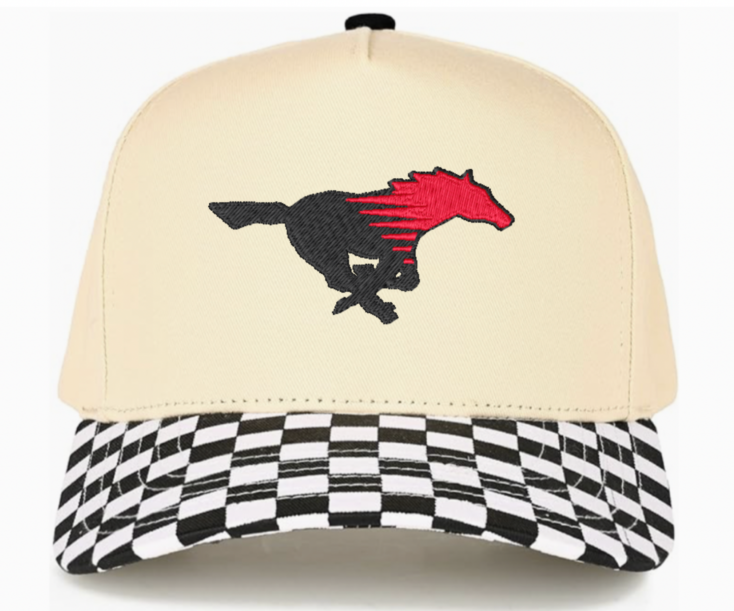 Running Mustang logo - Checkered hat