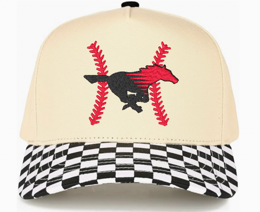 Running Mustang logo - Checkered hat